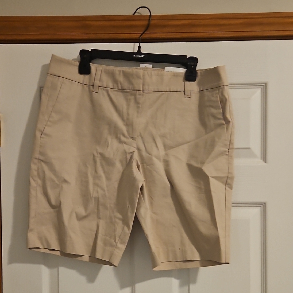 Ann Taylor Flat Front Khaki Shorts